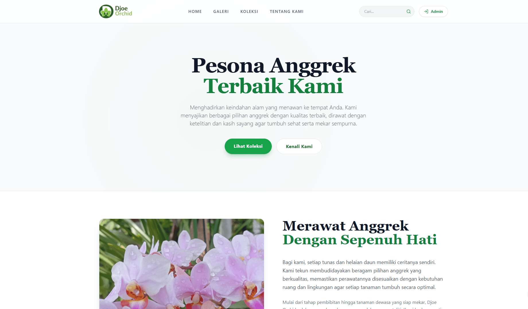 Cuplikan Djoe Orchid Monitoring System (Djoe Orchid)